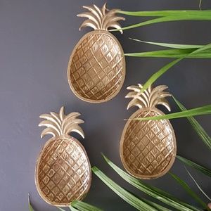 Gold Pineapple Candy Jewellery Dishes set of 3
